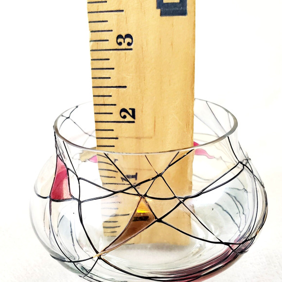 PartyLite Mosaic Calypso 2" Glass Red/Gold Tealight Votive Candle Holder BOHO - Picture 6 of 6